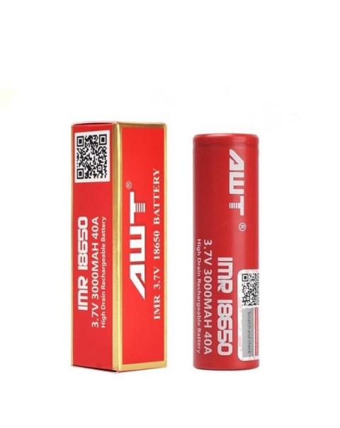 AWT IMR18650 3.7V 3000mAh Rechargeable Li-Mn Batteries(2pc)