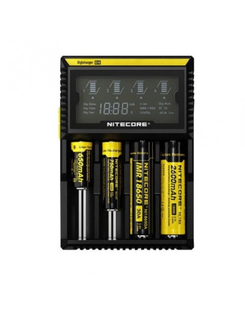 Nitecore D4 4-Slot Digital Battery Charger w/ LCD Display Screen