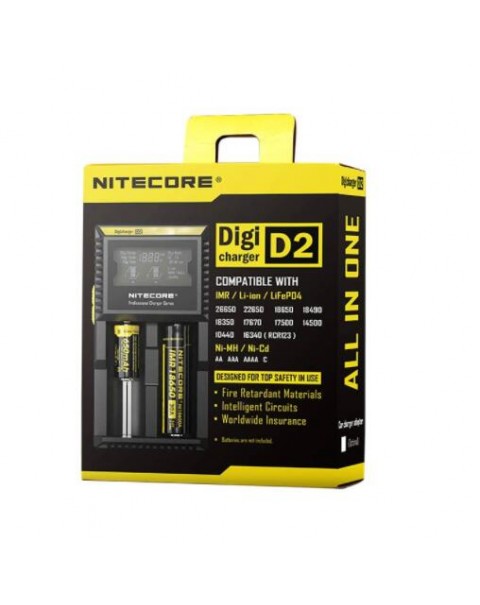 Nitecore D2 2-Slot Digital Battery Charger w/ LCD Display Screen