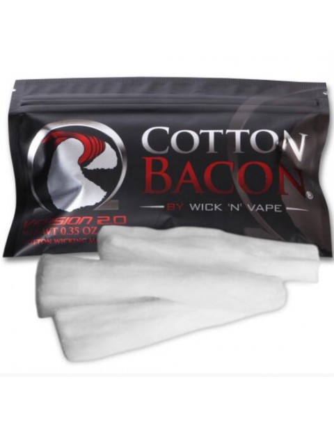 Wick 'N' Vape Cotton Bacon V2.0 for E-Cigarettes (10pc)