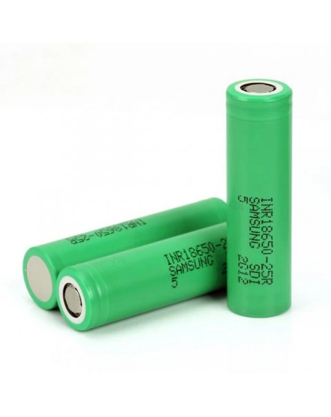 Samsung INR18650-25R 18650 battery 2500mAh 3.6v Rechargeable 2pcs