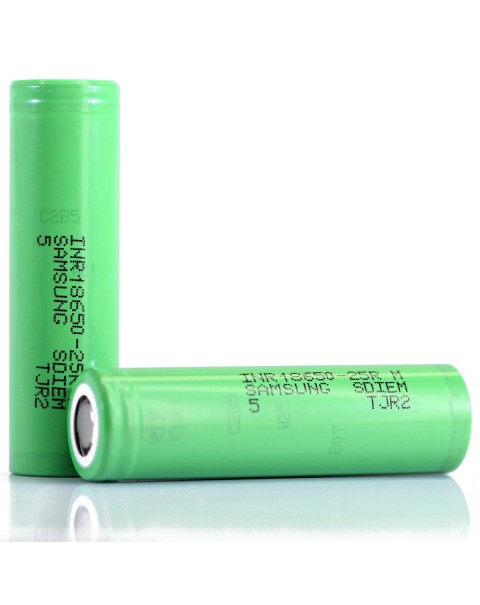 Samsung INR18650-25R 18650 battery 2500mAh 3.6v Rechargeable 2pcs